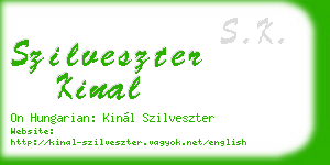 szilveszter kinal business card