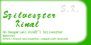 szilveszter kinal business card